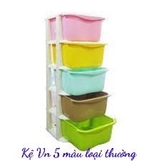 Tủ đựng đồ 5 ngăn 5 màu LOẠI THƯỜNG có bánh xe size 98x37x37cm