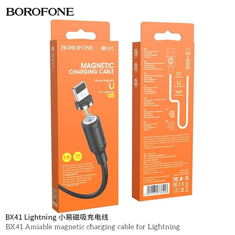 Cáp sạc từ iPhone Borofone BX41 usb ra iphone lightning  hít nam châm 1m sạc nhanh chính hãng [BH 1 năm]