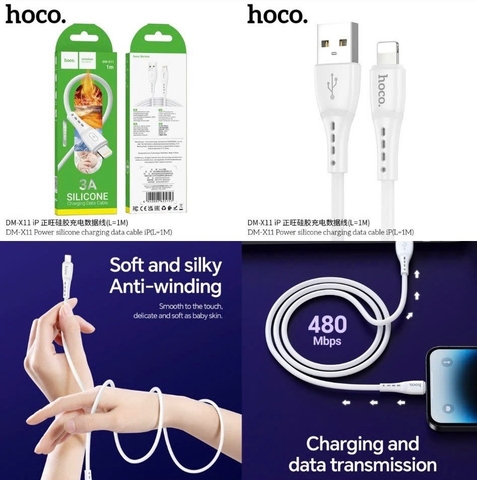 Cáp sạc nhanh iPhone 3A HOCO DM-X11 usb ra lightning chính hãng [BH 1 năm]