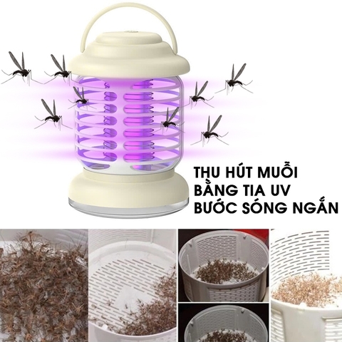Đèn phượt, cắm trại kiêm bắt muỗi 2in1 có quai cầm/ treo tiện lợi [BH: NONE]