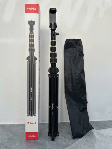 Giá đỡ kẹp điện thoại Neepho NP-688 3 chân Tripod xịn 2in1 [BH: NONE]