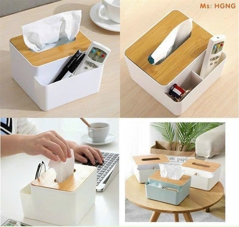 Hộp đựng giấy 2in1 để bàn kiêm đựng bút 2 ngăn [BH: None]