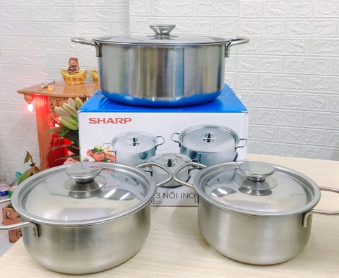 Bộ 3 nồi inox đáy từ cao cấp SHARP PR-HECS1