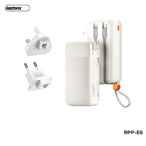 Pin sạc dự phòng REMAX RPP-E6 20.000 sạc nhanh 22.5w+QC3.0 pin có nhiều đầu thay sạc tiện mang theo du lịch[BH 1 Năm]