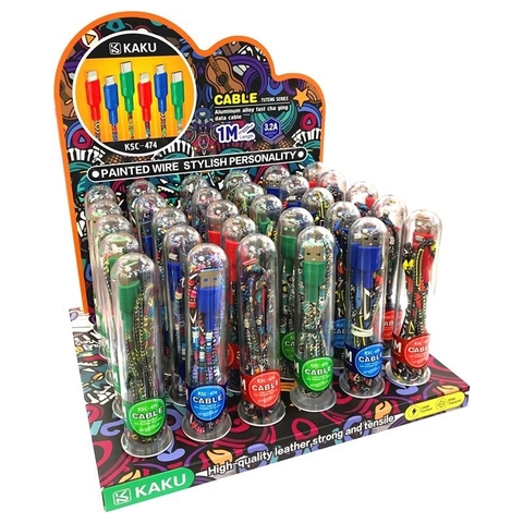 Cáp Sạc Nhanh 3.2A Type-C KAKU KSC-474 KAKUSIGA 1M ống dạng viên thuốc (usb ra typec) Chính Hãng [BH 6 tháng]