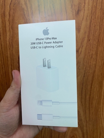 Bộ sạc nhanh 20w hộp iPhone 13 Pro max {Cóc E199967 nhạt,  Cáp FTL936312LTUA]} cho iphone 11 12 13 trở lên [BH: 6 THÁNG]
