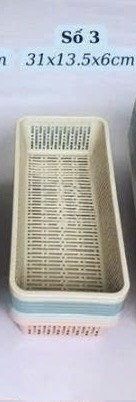 Rổ nhựa chữ nhật cao cấp CH003 31x13.5x6cm [BH: None] 1l1