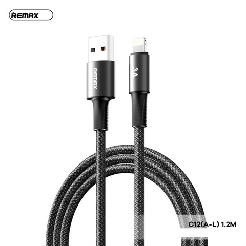 Cáp sạc nhanh lightning 3A 15w REMAX C12 (usb ra iphone) 1.2m chính hãng [BH 1 năm]