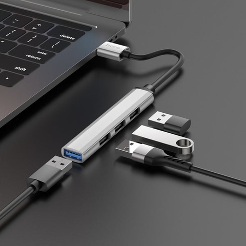 Cáp chuyển cổng USB HOCO HB26 ra usb 3.0 vs 3 usb 2.0 (hub usb) chính hãng [BH 1 năm]