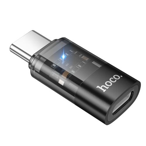 Bộ jack chuyển đổi HOCO UA36D chuyển từ cổng Iphone sang cổng Type C mẫu trong suốt siêu đẹp