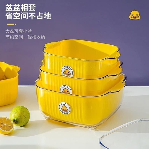 Bộ rổ nhựa 6 món (3 rổ 3 thau) vịt vàng siêu đẹp [BH: NONE] 1l1d7