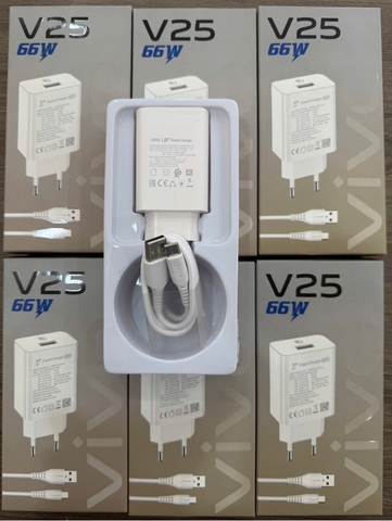 Bộ sạc nhanh 66W Vivi V25 (Cóc 1 cổng Usb chân tròn + Cáp Usb ra Type c, a-c) [BH: 3 Tháng] 5l9