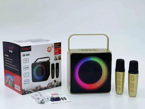 Loa bluetooth karaoke SDRD SD-508 kèm 2 micro không dây cực hay xách tay chính hãng [BH 6 tháng]