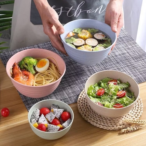 Hộp combo 4 bát/ tô lúa mạch ăn dặm, đựng hoa quả 4 màu nhà bếp