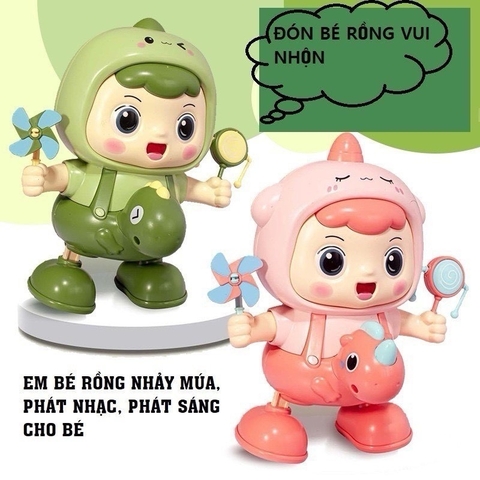 Đồ chơi robot Babay Dragon nhảy múa có nhạc đèn cho bé [BH: NONE]