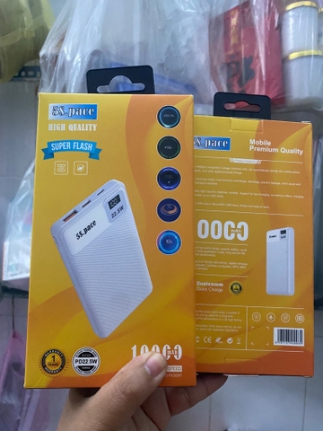 Pin sạc nhanh 22.5w 5S Space i9 10.000mAh dự phòng có màn hình hiển thị % pin [BH: 1 năm]