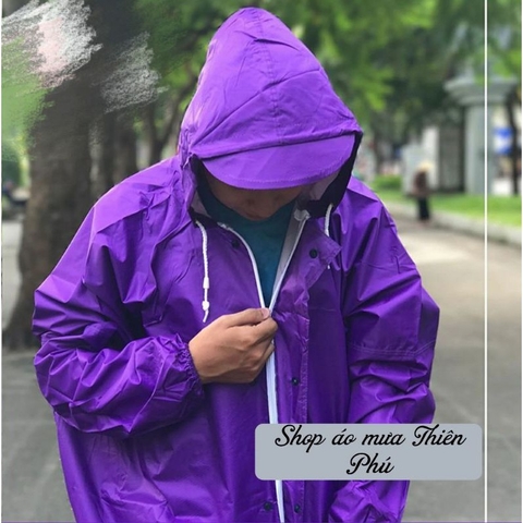 Áo mưa bít 1.2m dây khóa kéo trước vải da cá xịn KaraHouse loại đặc biệt