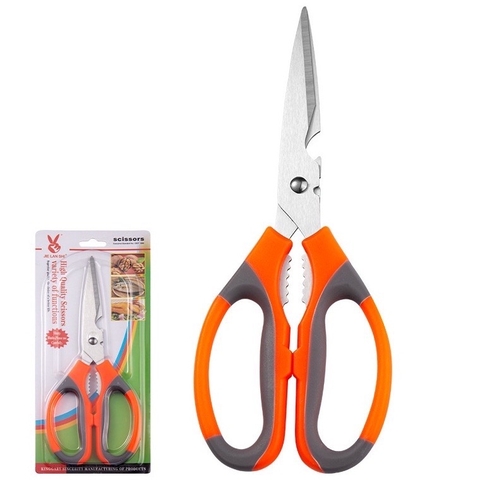 Kéo làm bếp đa năng phối 2 màu cam xám K024 [BH: None]