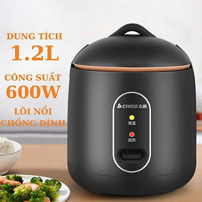 Nồi cơm điện gia dụng CG 1.2 lít 600W mini cho gia đình 1-2 người ăn [BH: Test]
