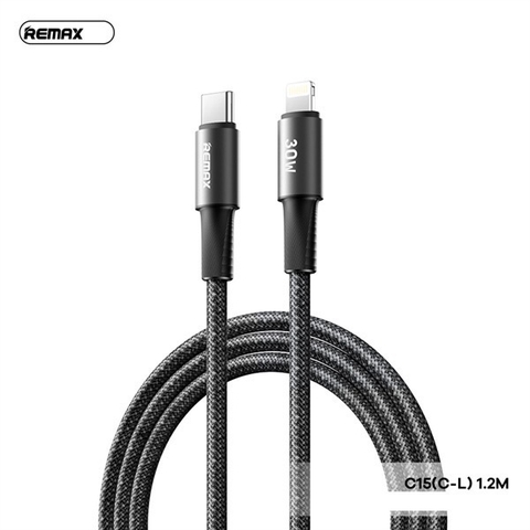 Cáp sạc nhanh PD 30w REMAX C15 (C-L) 1.2m type c ra iphone lightning chính hãng [BH 1 năm]