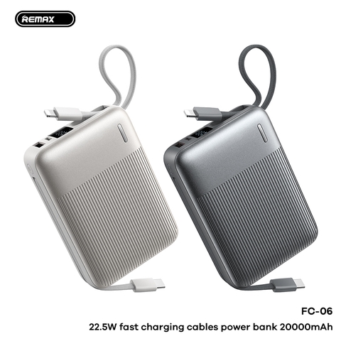 Pin sạc dự phòng REMAX FC-06 20000mAh sạc kèm dây sạc nhanh QC3.0+55w+22.5w siêu tiện lợi