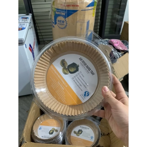 Combo  50 tờ giấy nến HỘP NHỰA XỊN  lót NỒI CHIÊN chống cháy, chống dính, thấm dầu tiện lợi SIZE 24CM [BH: NONE]