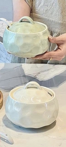 Thố sứ đựng mỡ có nắp 600ml [BH: None] 1l1