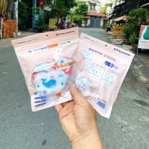 Bịch 10 khẩu trang 6D Blackpink cho bé [BH: None]