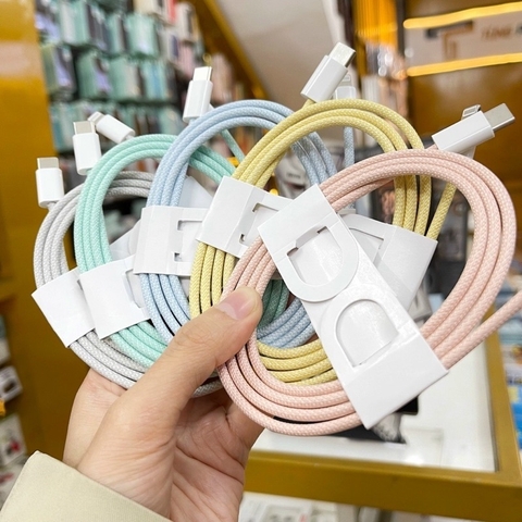 Cáp sạc nhanh 20w dây dù 14promax mã G6 [KHÔNG HỘP] nhiều màu (c-l) type c ra iphone lightning 30W  [BH 6 tháng]