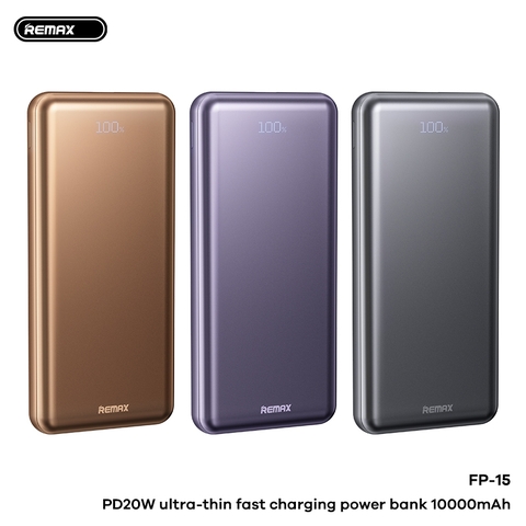Pin sạc dự phòng REMAX FP-15 10.000mAh sạc nhanh 20w mẫu mới siêu mỏng [BH 1 Năm]