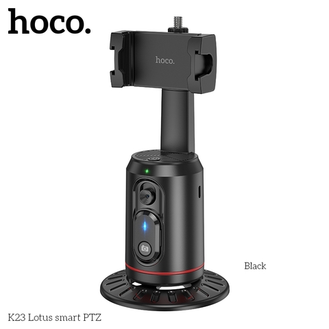 Giá đỡ điện thoại livestream HOCO K23 (Auto Face Tracking - tự động di chuyển theo gương mặt) kèm remote bluetooth chụp ảnh tự sướng (gắn được vào tripods 3 chân 2.1m) [BH 1 năm]