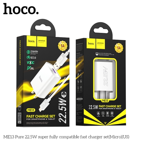 Bộ sạc nhanh 22.5w micro Hoco ME13 (usb ra samsung) chính hãng [BH 1 NĂM]