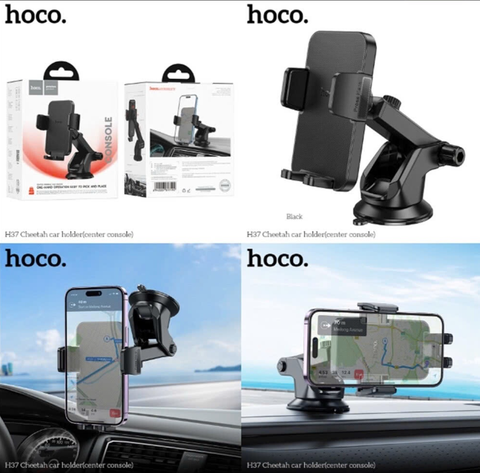 Giá đỡ điện thoại HOCO H37 gắn taplo hoặc kính chắn gió xe hơi otô xoay 360 độ siêu tiện lợi