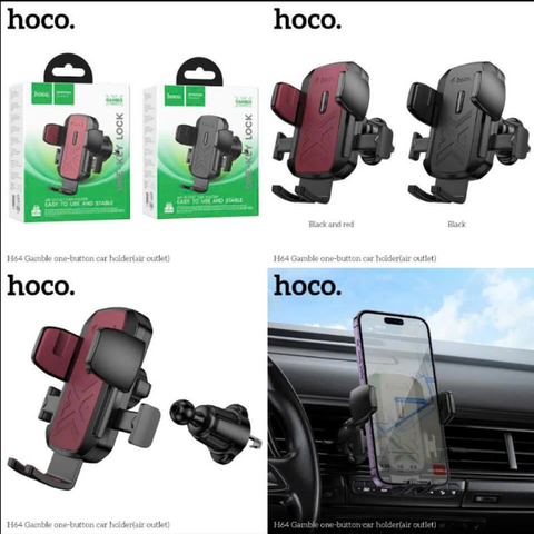 Giá đỡ điện thoại HOCO H64 kẹp khe máy lạnh trên xe hơi Otô xoay 360 độ siêu tiện lợi