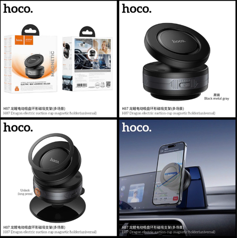 Giá đỡ điện thoại HOCO H87 giá hít nam châm trên oto xe hơi siêu đẹp
