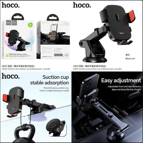 Giá đỡ điện thoại HOCO HK65 trên xe hơi oto hít taplo kính chắn gió siêu đẹp