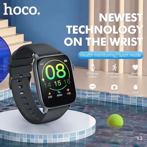 Đồng hồ thông minh HOCO Y3 smart watch 8 Chế độ thể thao, theo dõi nhịp tim, giấc ngủ, nhắc nhở vận động chính hãng [BH 1 năm]