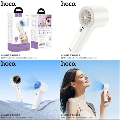 Quạt cầm tay HOCO HX64 mẫu mới siêu mát có hiển thị phần trăm pin siêu đẹp