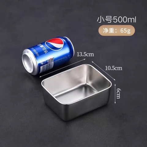 Hộp inox đựng đồ tủ lạnh Size nhí 10.5cm x 13cm nhà bếp tiện lợi có nắp đậy chắc chắn
