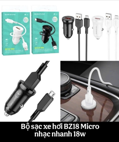 Cốc/ tẩu sạc xe hơi 18W Hoco BZ18 micro [BH: 1 THÁNG]
