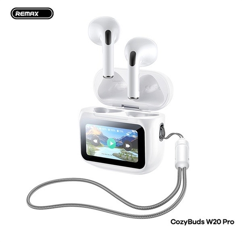 TAI NGHE BLUEOOTH REMAX COZYBUDS W20 PRO CÓ MÀN HÌNH CẢM ỨNG AIRPODS TRUE WIRELESS BLUETOOTH V5.4 ENC CHÍNH HÃNG [BH 1 NĂM]