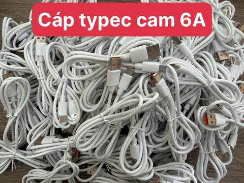 [Không Bảo Hành] Thanh lý 20 cáp sạc nhanh 6A TYPE C đầu cam dây nhựa (UsbA ra Type C)
