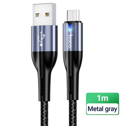 Cáp sạc nhanh 3A HOCO DM-X6 usb ra samsung micro 1m dây dù có đèn led chính hãng [Bh 1 năm]