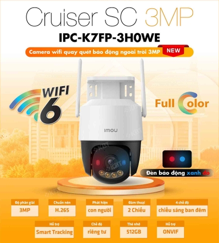Camera 4G IMOU 3K 5MP ngoài trời K7FP siêu nét chính hãng [BH 1 năm]