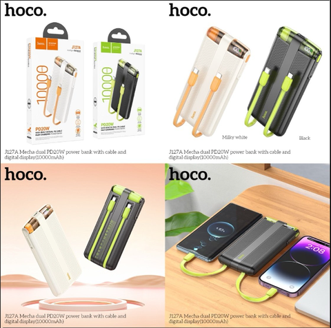 Pin sạc nhanh 20w HOCO J127A 10.000mAh dự phòng kèm cáp có led chính hãng [Bh 1 Năm]