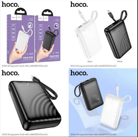 Pin sạc dự phòng HOCO J134A 10.000mAh pin kèm dây sạc iphone tiện lợi