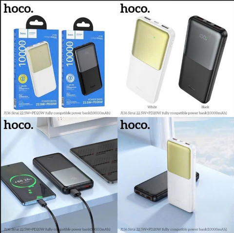 Pin sạc dự phòng HOCO J136 10.000mAh sạc nhanh 22.5w+PD20w pin có màn hình hiển thị phần trăm pin
