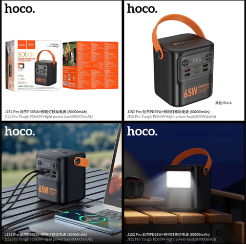 Pin sạc dự phòng HOCO J152 PRO Tough 80.000mAh sạc nhanh 65w kiểu xách tay siêu đẹp [BH 1 Năm]