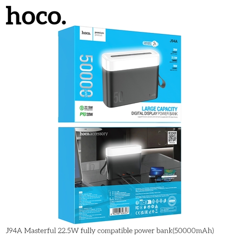Pin sạc nhanh 22.5w HOCO J94A 50.000mAh dự phòng kiêm đèn siêu sáng chính hãng [BH 1 năm]