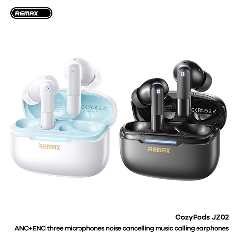 Tai nghe bluetooth REMAX COZYPODS JZ02 tai có chống ồn ANC kèm đèn led siêu đẹp